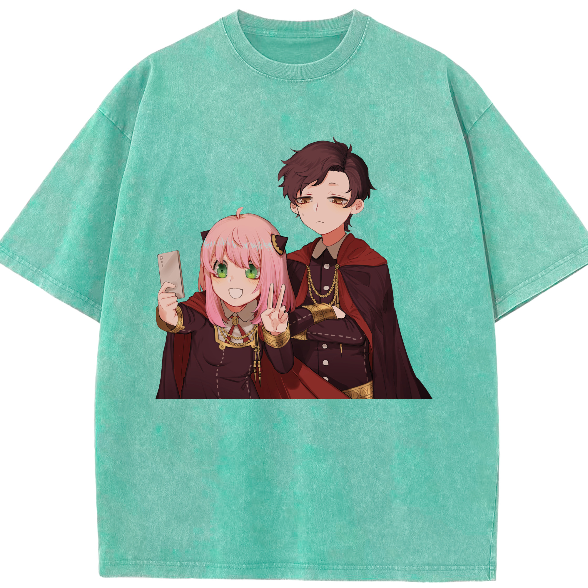 （画像用） SPY×FAMILY间谍家家酒 綿100% ヴィンテージ風 半袖Tシャツ（フロントプリント）